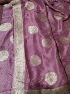 Elegant Lavender Banarasi Saree