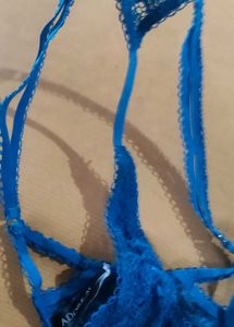 Blue Lace Thong