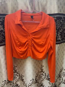 Orange Long Sleeve Top