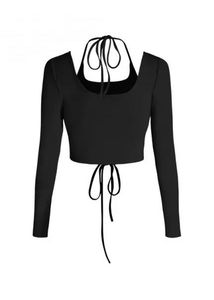 Black long sleeve corset Style Top
