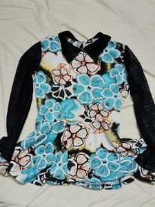 Floral Print Peplum Top