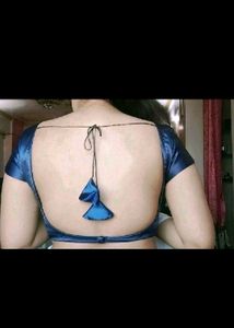Non Padded Satin Deep Neck 1 Hook Blouse