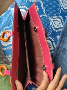 Multicolor Beautiful Wallet Bag With Wooden Handle