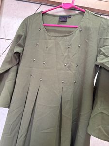 Olive Green Knee Length One Piece