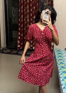 Beautiful Red Dress With White Heart
