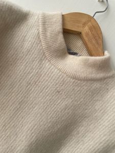 Cream Knit Sweater with Pockets