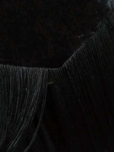 Black And Gray Velvet Dress