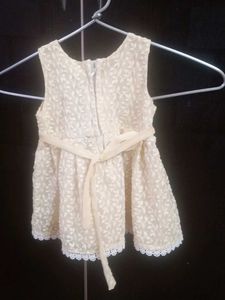 Ivory Floral Leaf Baby Dress