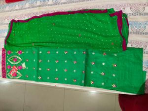 Green Embroidered Salwar Suit