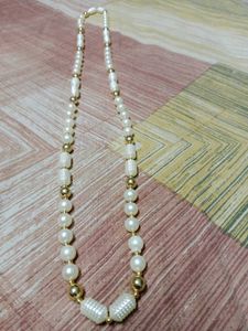 Pearl And Gold Tone Necklace