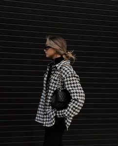 Pintresty Korean Imported Houndstooth Shacket