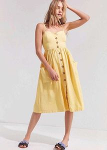 Yellow Button-Front Sundress