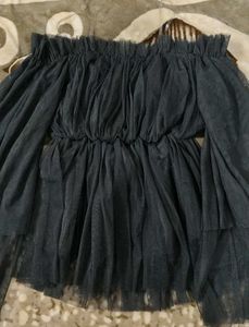 Party Wear Black Net Top