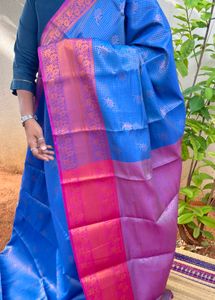 Blue &amp; Pink Silk Saree
