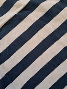 Mens Blue &amp; White Line Cotton Tshirt