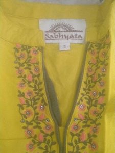 Yellow Embroidered Kurta Sets