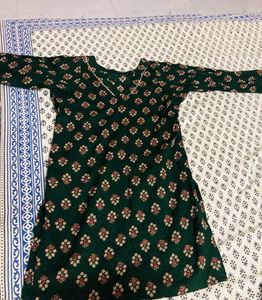 Green Floral Kurta