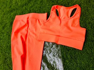 Orange Colored Active Wear Set