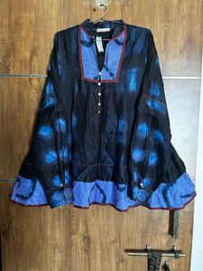Flared Nevy Blue Colored Oversized Tunic