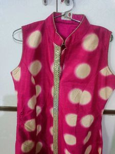 Pink Polka Dot Kurta