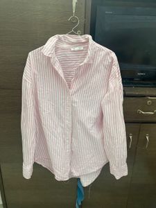 Pink Striped Oversized Shirt {all Sizes Available}