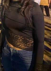 Sheer Black Lace Top