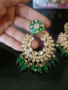 Green Pearl Earings