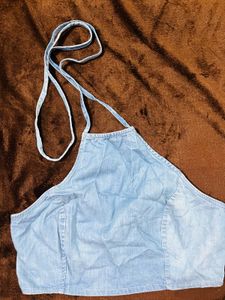 Cute Denim Halter Top