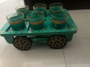 6 Glass And Kittly Set