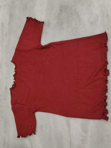 Maroon Fitted Top