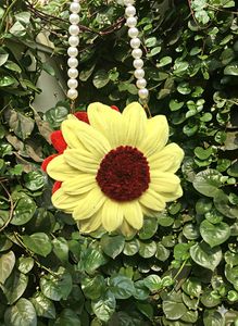 Floral Clutch with Pearl Handle