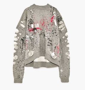 Zara Original Ripped Sweatshirt