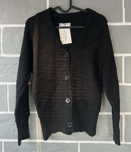 Elegant Black Cardigan Sweater