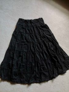 Elegant Black Tiered Skirt