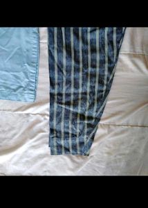 Sky Blue Lace Neck Kurta Set