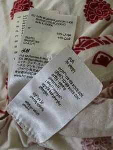 H&amp;M Red and White Top Square Neck L