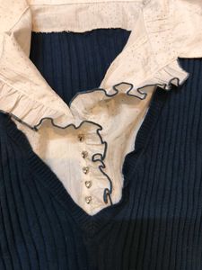 Office Siren Knit Collar Detail Top