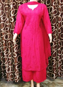 Elegant pure Chikankari Lakhnowi Kurti set