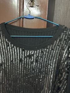 Sequin Embellished Long Sleeve Top