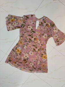 Floral Flutter Sleeve Mini Dress