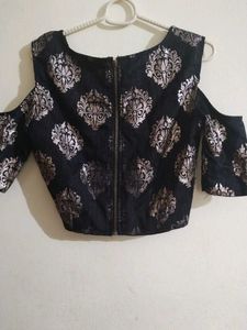 Elegant Black &amp; Silver Blouse