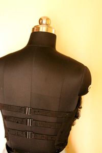 3D Flower Black Corset With Beads