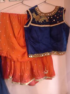 Unique Crop Top With Skirt , Dupptta &amp; Also Shrug
