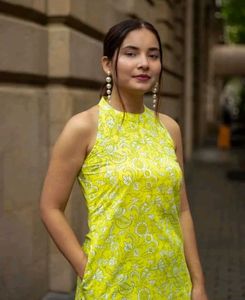 Green Floral Kurti Pant