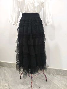 Tulle Layered Tiered Midi Skirt