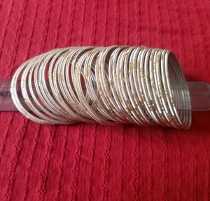 Set of Bangles - Gold Glitter Detail