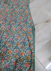 Biba Brand Kurta Churidar Set In Green Colour