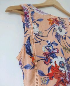 Floral Peach Crop Top