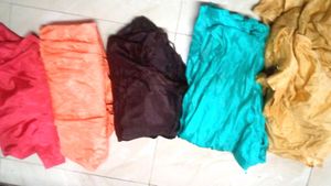 Colorful Silk Fabric Scraps - (40 inch or more)