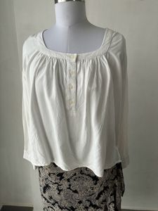 White Long Sleeve Peasant Top